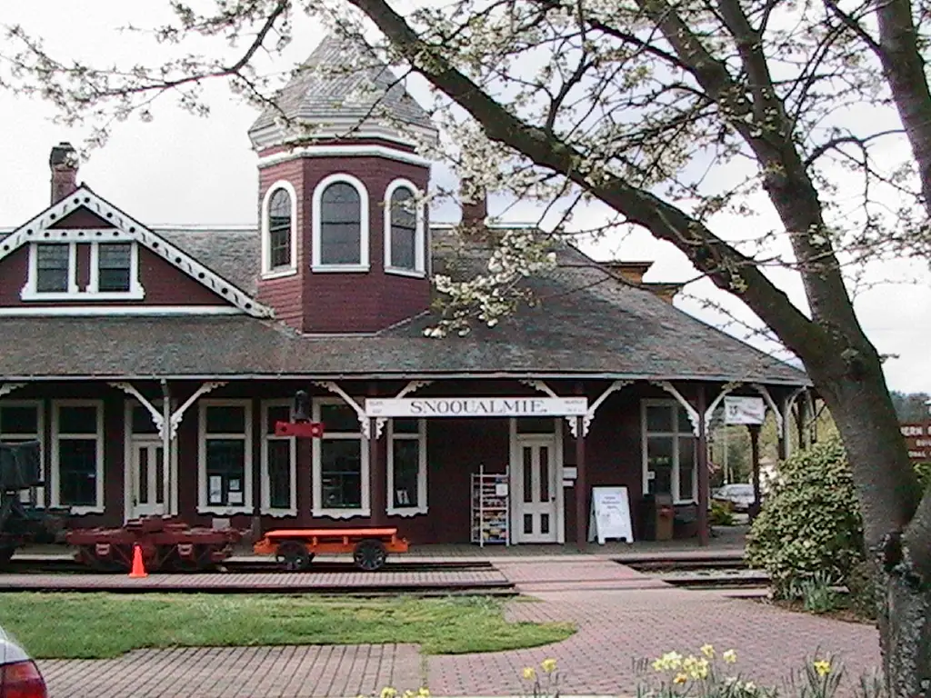 The historic Snoqualmie railway depot in Snoqualmie, Washington