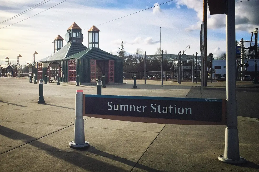 The Sumner commuter rail station in Sumner, Washington